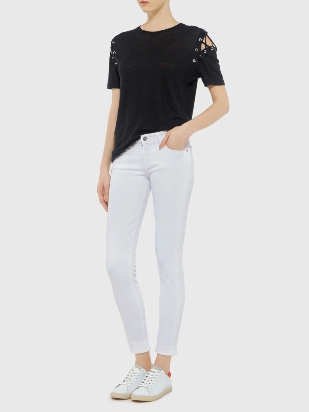 IRO 100% linen Rachel t-shirt in white